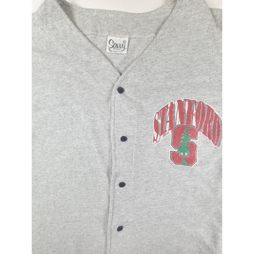 Savvy by Trau Loevner‎ Stanford University Baseball Jersey Mens XL Gray Heather